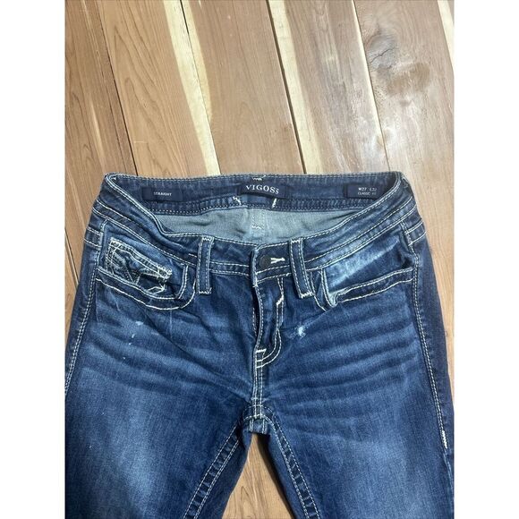 Women's Vigoss Classic Fit W27 L32 Jeans EUC Blue Straight  Ultra Low Rise - Picture 4 of 11